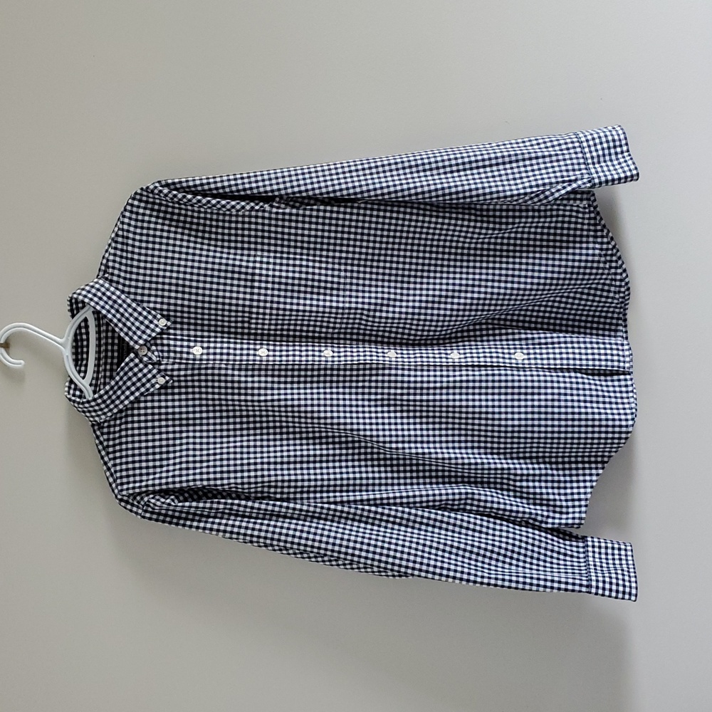 Abercrombie & Fitch Men's Navy White Gingham Plaid Shirt Size M Preppy Academia